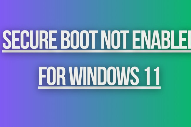 Secure Boot Not Enabled for Windows 11