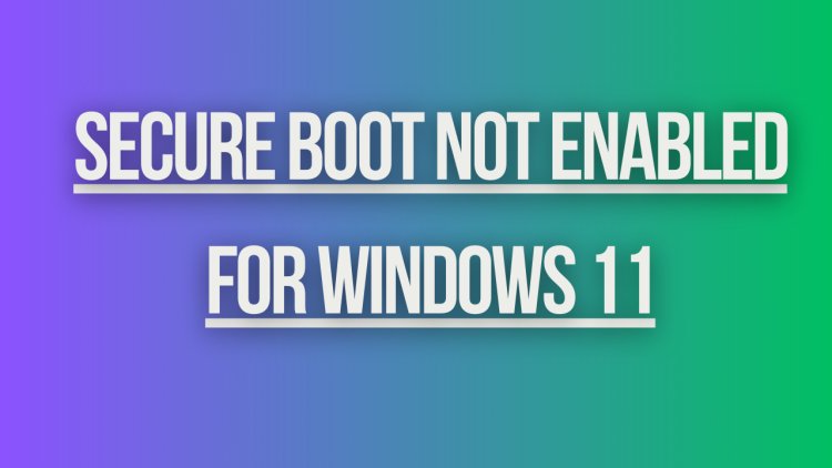 Secure Boot Not Enabled for Windows 11