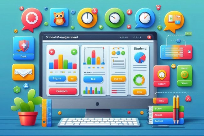 School management system with custom reports