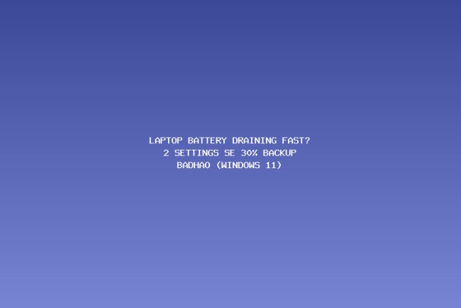 Laptop Battery Draining Fast? 2 Settings Se 30% Backup Badhao (Windows 11)